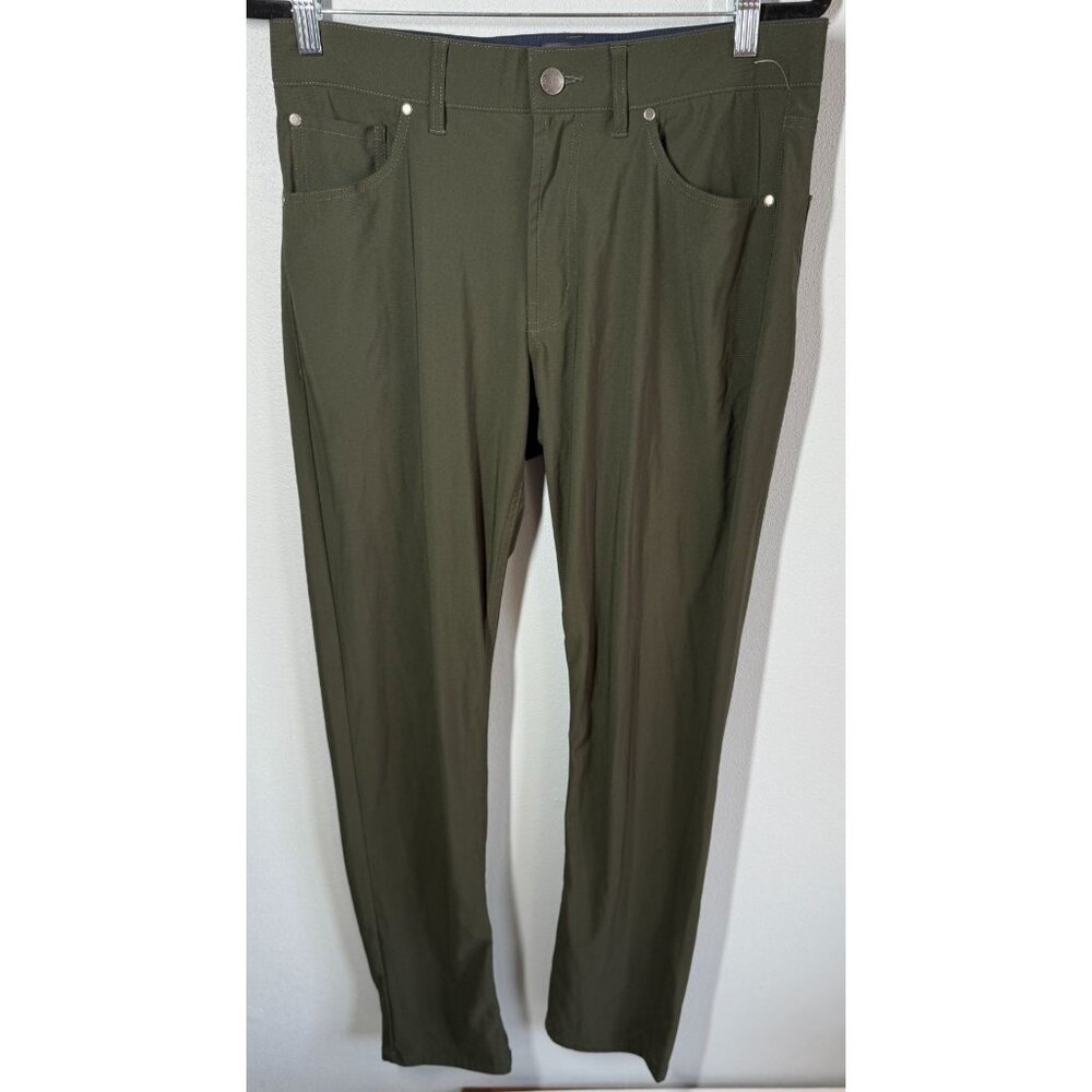 Vintage Genes Performance Chino Pants Mens 32x32 Green Stretch Golf Smart Casual